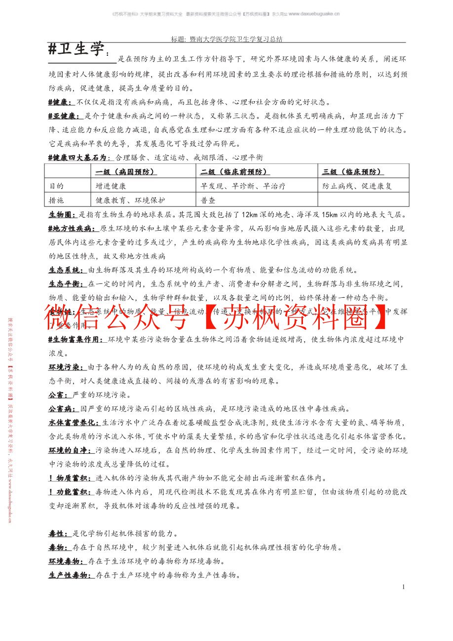 卫生学